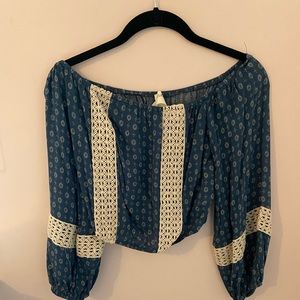 Off the shoulder long sleeve top